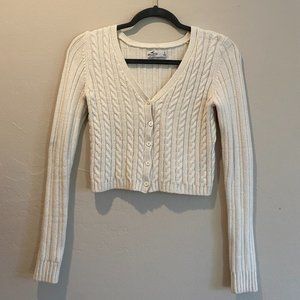 Hollister Cropped Cable Knit Cardigan